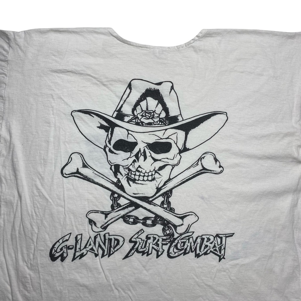 Vintage 80s Bali‎ Indonesia G-Land Surf Combat surf shirt MEDIUM - Picture 4 of 6